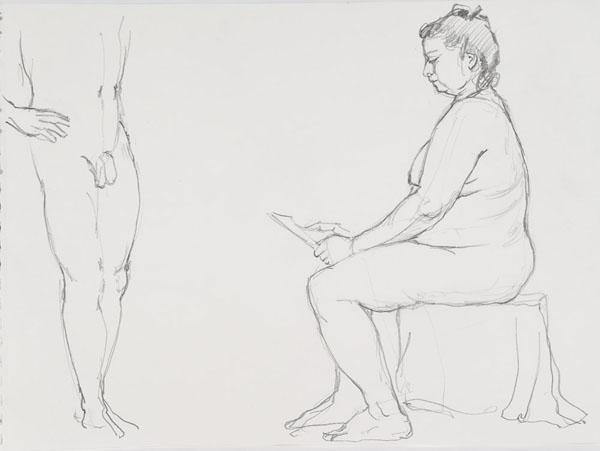 dessin de nu féminin