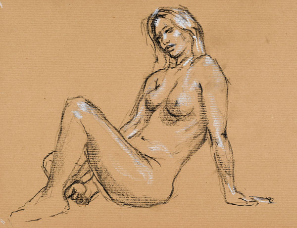 dessin de nu féminin