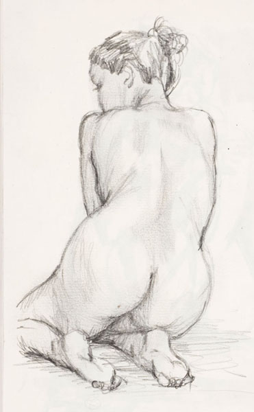 dessin de nu féminin