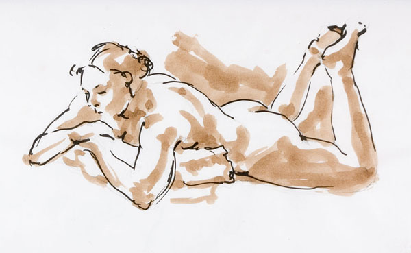 dessin de nu féminin