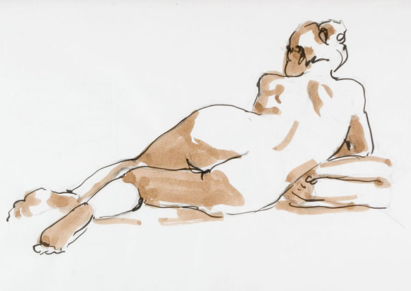 dessin de nu féminin