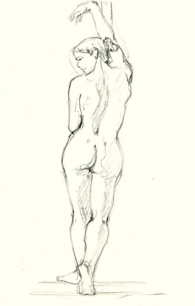 dessin de nu féminin
