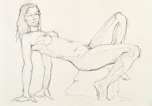 dessin de nu féminin