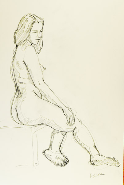 dessin de nu féminin