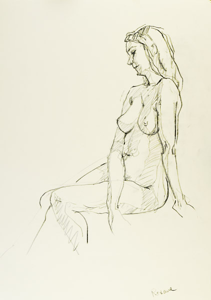 dessin de nu féminin